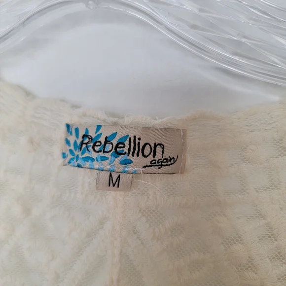 Rebellion Indie Boho Granola Girl Cream Lace Cardigan Kimono - Picture 3 of 8
